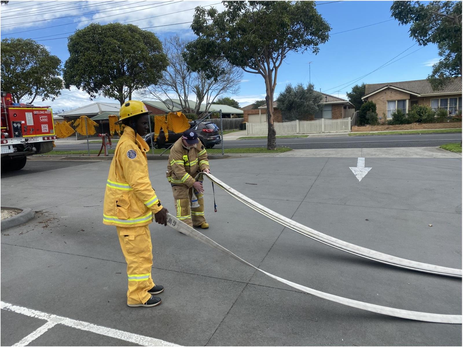 Getting ready to roll hose